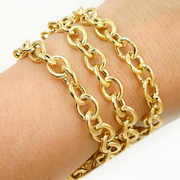 Gold Plated Sterling Silver Hollow Smooth Oval Link Chain
